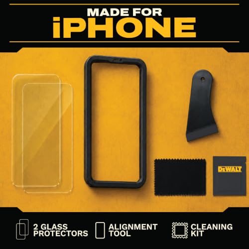 DEWALT Heavy Duty Glass Screen Protector for iPhone 17 Air, 2 Pack - size: iPhone 17 AIR