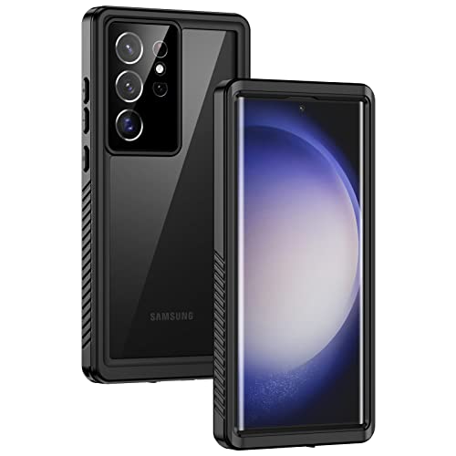 Lanhiem for Samsung S23 Ultra Phone Case, IP68 Waterproof Dustproof, Built-in Screen Protector, Rugged Full Body Shockproof Protective Cover for Samsung Galaxy S23 Ultra 5G, Black - color: Black, size: For Galaxy S23 Ultra