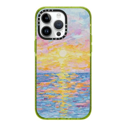 CASETiFY for iPhone 14 Pro Max Case - Impact | Slim Fit | 8.2 ft. 4x Military Grade Drop Protection | Frosted Sunset | Kiwi - color: Frosted Sunset