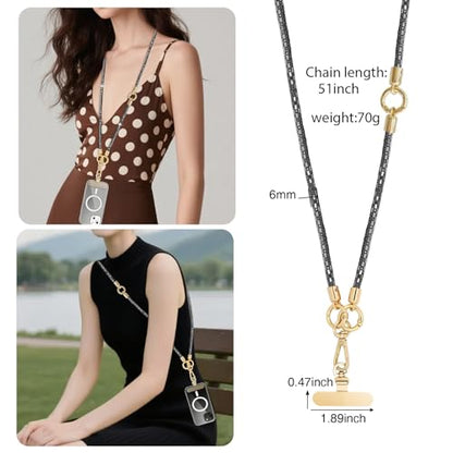 Crystal Phone Lanyard Crossbody Adjustable Rhinestone Anti-Theft Phone Strap Crossbody Cell Phone Neck Strap for Women - color: Grey