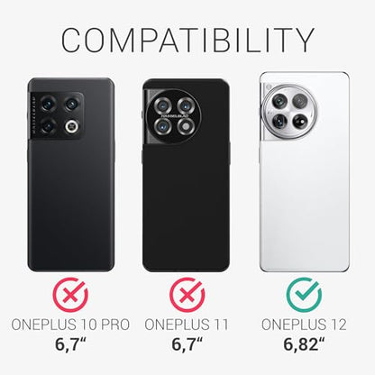 kalibri Aramid Fiber Case Compatible with OnePlus 12 - Case Super Slim Strong Protective Phone Cover - Black Matte - size: 12