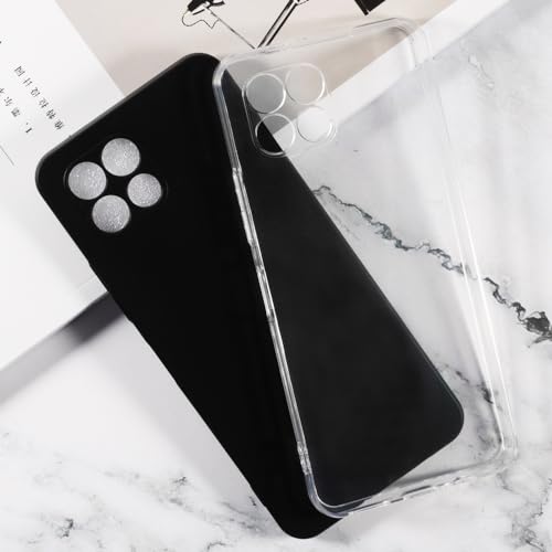 2-Pack TPU Case for T-Mobile T Phone 2 5G - Clear+Black | 6.6" Soft Flexible Gel Cover, Shockproof Anti-Scratch Protective Phone Bumper - color: Clear+Black