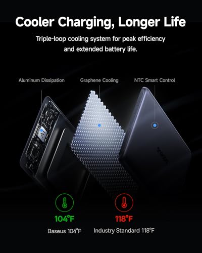 Baseus Picogo Power Bank, Smallest 7.5W MagSafe Portable Charger, 0.5" Ultra Slim 5000mAh Magnetic Battery Pack, Alloy Wireless Charger for iPhone 17 Pro Max/17 Air/16 Series