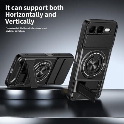 Compatible with Infinix Smart 10 Plus 4G Case Cover,Compatible with Infinix Smart 10 Plus 4G X6725B with Slide Camera Cover Phone Stand Protective Case Black - color: Black, size: Compatible with Infinix Smart 10 Plus 4G