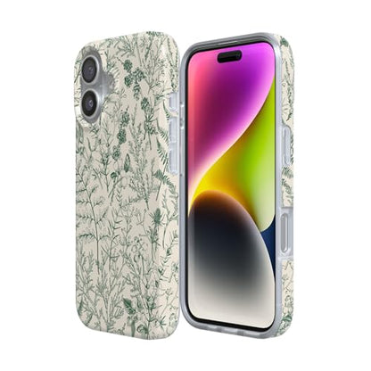 Casely iPhone 17 Case | Green Floral | Sage Garden | Compatible with MagSafe | Classic Ultra Slim Design - color: Sage Garden | Green Floral