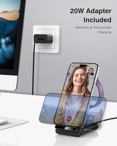 Wireless Charging Station,3 in 1 Charging Stand for Apple Multiple Devices - color: Black