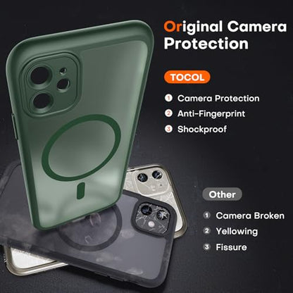 TOCOL for iPhone 11 Case, Compatible with MagSafe, Alpine Green - color: Alpine Green, size: Iphone 11