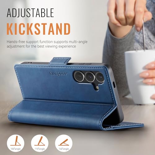 Wallet Case for Samsung Galaxy S25 FE 6.7'' RFID Blocking Credit Card Holder Magnetic Closure Kickstand PU Leather Flip Phone Case Shockproof TPU Inner Protective Cover Blue - color: Blue, size: Samsung Galaxy S25 FE