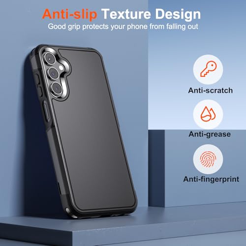 zapica Designed for Samsung Galaxy A15 5G Case, Black | Military Grade Drop Protection, Dual Layer Structure Design, Heavy Duty Shockproof Non-Slip Phone Cover - color: Black, size: Samsung Galaxy A15 5G 6.5''