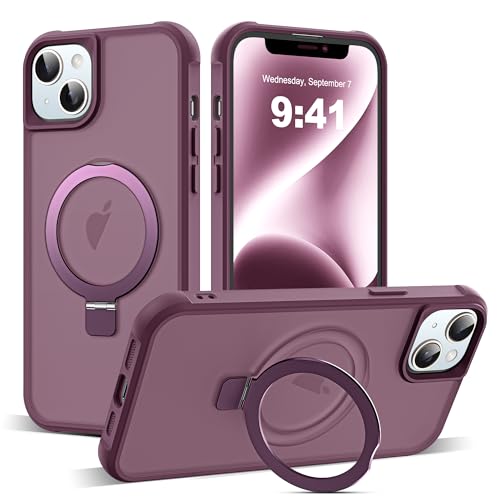 SKYLMW Compatible with iPhone 14 Plus Case with Stand,Wine Red - color: Wine Red, size: iPhone 14 Plus