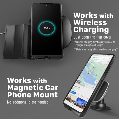 VENA vCommute for Samsung Galaxy S26 Ultra Wallet Case, Black | Military-Grade Drop Protection, Premium Leather Magnetic Flap Cover, Hidden Card Holder, RFID Blocking, Multi-Angle Kickstand - color: Black, size: S26 Ultra