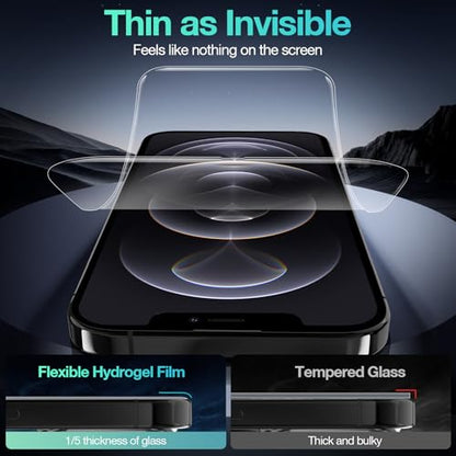 3 Pack Flexible Film Screen Protector for iPhone 12 Pro Max, Non-breakable Soft TPU Hydrogel Film for iPhone 12 Pro Max Screen Protector Film (NOT Glass) - size: iPhone 12 Pro Max