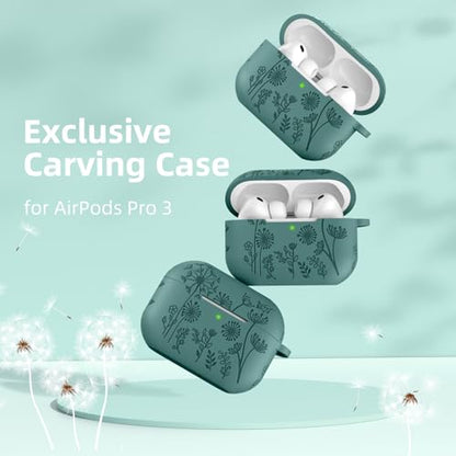 Lerobo for AirPods Pro 3 Case with Cleaner Kit & Keychain, Pine Green - color: A-Green, size: AirPods Pro 3