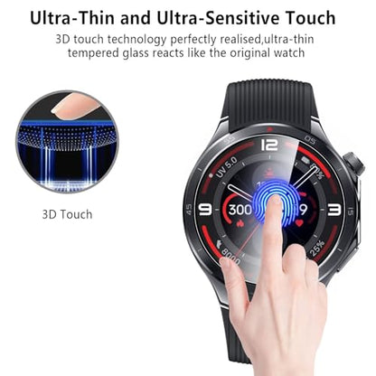 4-Pack Tempered Glass for OnePlus Watch 3 Watch Screen Protector, 9H Hardness HD Clear Anti-Scratch Tempered Glass Protection Film for OnePlus Watch 3, Bubble Free Anti Scratch - size: OnePlus Watch 3