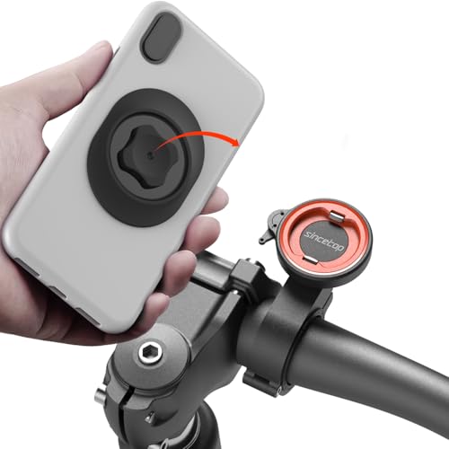 Bike Phone Mount,Aluminum Handlebar Out Front Bicycle Holder,Quick Lock - color: 【1st Gen】Handlebar Mount-Orange