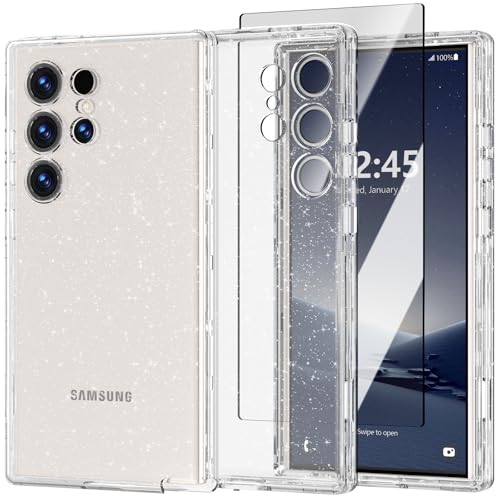 for Samsung Galaxy S24 Ultra Case,Glitter Clear Case S24 Ultra,Shockproof Bumper Protective Phone Cover,Designed for Samsung Galaxy S24 Ultra 5G 6.8"(Clear Bling) - color: Clear Bling, size: for Galaxy S24 Ultra