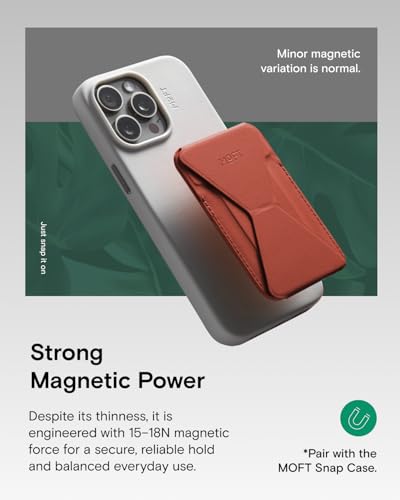 MOFT Magnetic Wallet Stand Compatible with iPhone 18/17/16/15/14/13 Series, Angle Adjustment Magsafe Compatible MOVAS Phone Stand,Clay - color: Clay, size: Standard