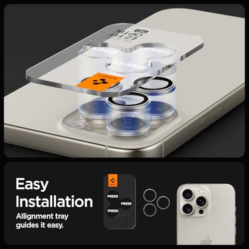 Spigen Camera Lens Protector for iPhone 16 Pro Max - Natural Titanium - color: Natural Titanium