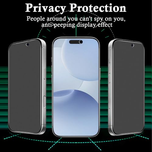 Pokolan Matte Privacy Screen Protector iPhone 17 Pro Tempered Glass Film - color: Black, size: iPhone 17 Pro 6.3 inches