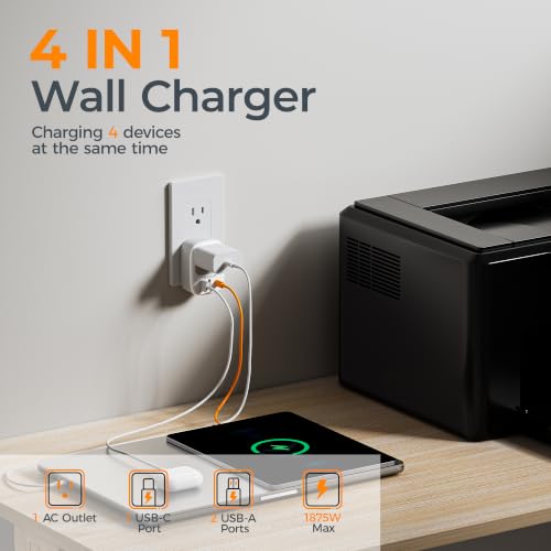 TESSAN Wall Charger Block, 3 USB Charging Ports (1 USB C PD 20W MAX) - color: Grey, size: USB C PD 20W