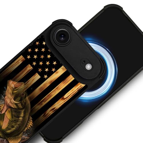 DJSOK Case for iPhone 17 Air,Compatible with MagSafe,Anti-Scratch Shockproof Case,Wood American Flag Fish - color: Wood American Flag Fish, size: iPhone 17 Air