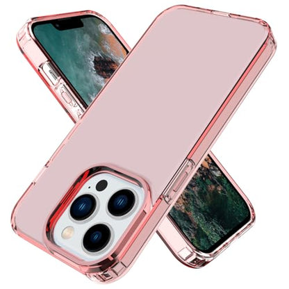 Phone Case for iPhone 14 Pro Clear, [Crystal Clear][Non-Yellowing] Slim Shockproof Reinforced Drop Protective Flexible TPU Back Cover Phone Case for iPhone 14 Pro Protective Case(Pink) - color: Pink