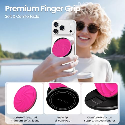 ORNARTO Vortuxe for MagSafe Phone Grip with Kickstand, Hot Pink - color: Hot Pink