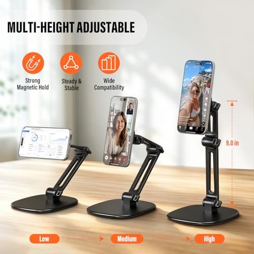 APPS2Car Magnetic Phone Stand for MagSafe, Adjustable Phone Holder for Desk - color: Black - Magnetic Phone Stand