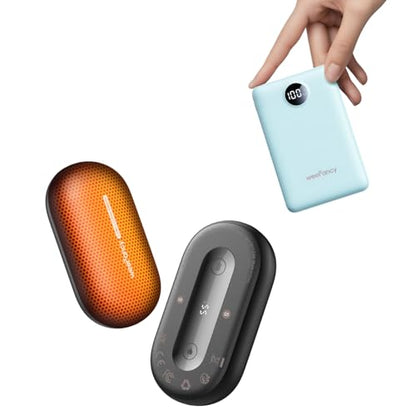 Ultra-Thin Mini Portable Charger 10000mAh & Rechargeable Electric Hand Warmers 2 Packs Kit