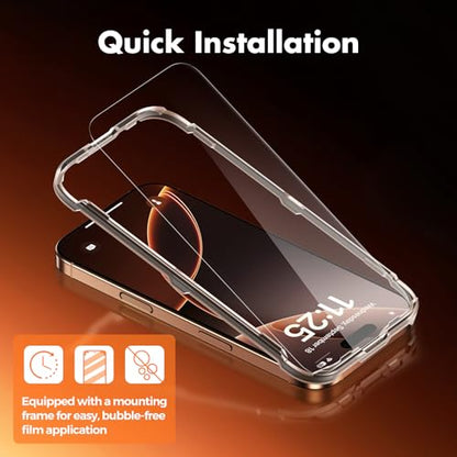 UNBREAKcable 3-Pack Screen Protector for iPhone 16 Pro Tempered Glass | Shatterproof, Easy Install, 9H Hardness, 99.99% HD Clear, Bubble-Free, Anti-Fingerprint, Scratch Resistant, Case Friendly - size: iPhone 16 Pro