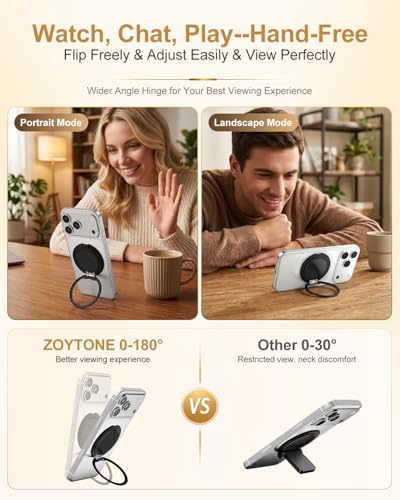 Magnetic Phone Grip for MagSafe, Ultra-Thin 360° Rotate Lightweight - color: Black-Kevlar