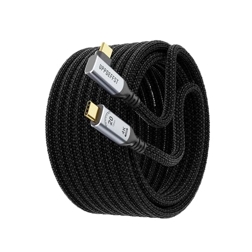 Long 16.5FT Right Angle USB C-C 3.2 Gen 2x2,20Gbps Data Transfer Cable Compatible with Thunderbolt 3,90 Degree USB-C to C Cord 100W Fast Charging,4K@120Hz Output Monitor,SSD,Docking. - size: 16.5FT