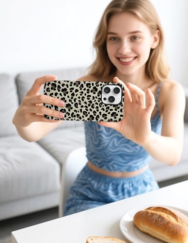 Jusy Magnetic Cheetah Phone Case for iPhone 16 Pro Max,Coffee Leopard | Compatible with MagSafe,Cute Aesthetic Tortoise Shell Design,TPU and PC Protective Shockproof Cover - color: Coffee Leopard