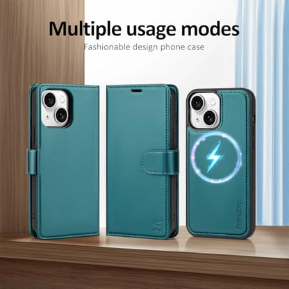 Shieldtop Compatible with MagSafe iPhone 13 Wallet Case,Blue Green - color: Blue Green, size: iPhone 13 - 6.1"