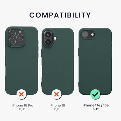 kwmobile Case Compatible with Apple iPhone 17e / iPhone 16e Case - Soft Slim Protective TPU Silicone Cover - Blue Green - color: blue green