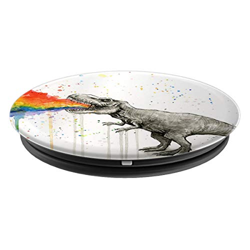 Watercolor Colorful T-Rex Dino Dinosaur Pop Mount Socket PopSockets Adhesive PopGrip - style: Adhesive PopGrip