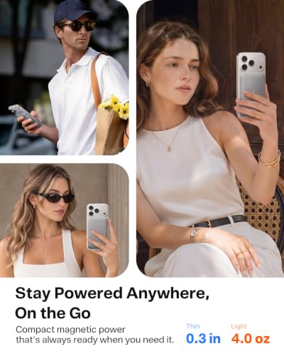 TORRAS MiniMag Pro Ultra Slim Magnetic Power Bank 5000mAh, Infinite Grey