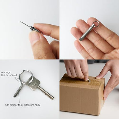 Titanium Alloy SIM Ejector Tool SIM Card Removal Mini Tool with 2 Keyrings