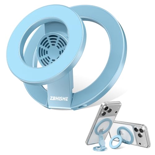 Magnetic Phone Ring Grip for MagSafe Compatible with iPhone 17/16/15 (Blue) - color: Blue