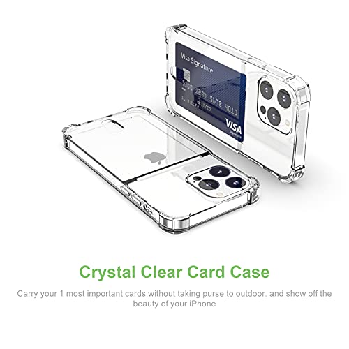 for iPhone 13 Pro Max Clear Card Case, Protective Shockproof TPU Slim Wallet Case with Card Holder - size: iPhone 13 Pro Max