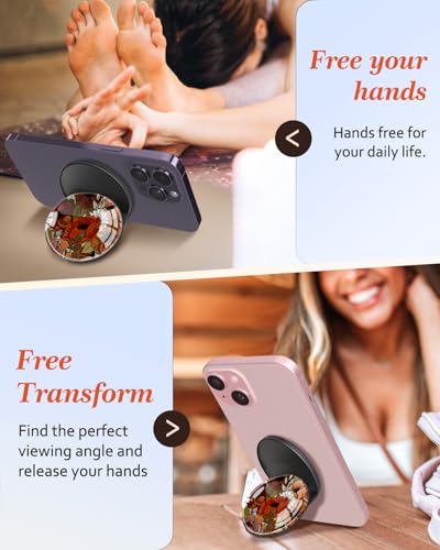 Magnetic Phone Grip, Cute Finger Grip Phone Stand, Mushroom - color: Mushroom