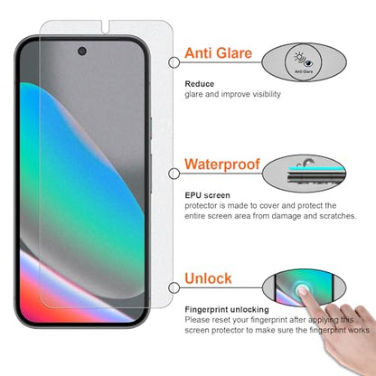 2 Pack for Google Pixel 10 Anti-Glare Matte TPU Screen Protector, Smooth and Responsive Touch Screen Protector Film for Gamming, [Support Fingerprint Unlock] [Self-Healing] [Not Glass] - size: pixel 10 privacy screen protector