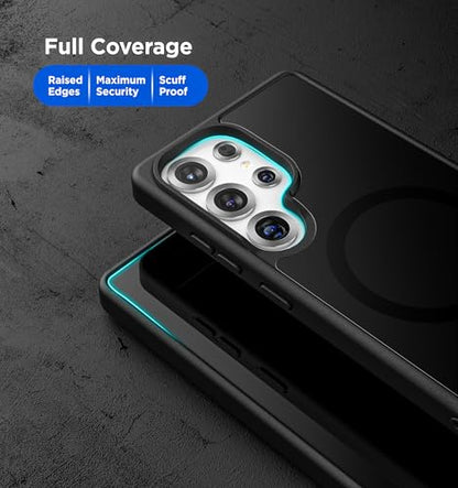 Encased Belt Holster Case for Samsung Galaxy S25 Ultra, (Slim Fit) Case with Rotating Phone Holder Clip (Magnetic, Compatible with MagSafe) Matte Black - color: Black, size: S25 Ultra