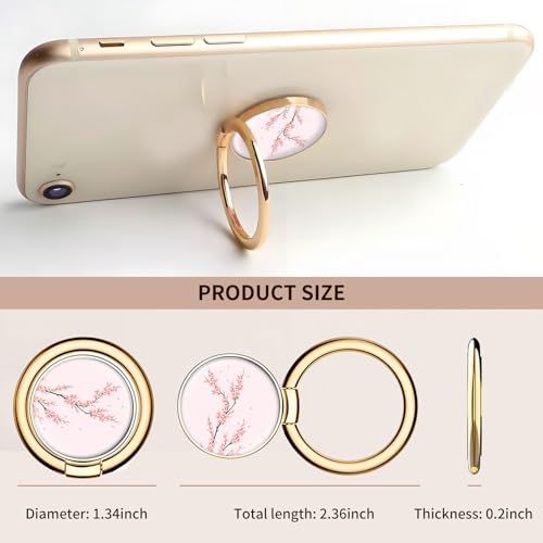 Cell Phone Ring Holder, Cute Metal Phone Grip Stand Finger Ring Kickstand, Flexible 360°Rotation Phone Tablet Case Accessories Compatible with Most Phones Cherry Blossom Branch - color: Cherry Blossom Branch
