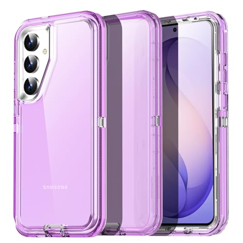 AICase for Samsung Galaxy S26 Plus Case Clear 3 in 1 Heavy Duty Drop Protection Full Body Rugged Shockproof/Dust Proof 3-Layer Military Protective Tough Durable Cover for Samsung S26 Plus 6.7"_3 - color: 3 in 1 Purple, size: Samsung Galaxy S26 Plus