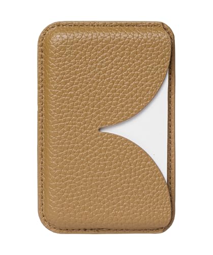 Luner - Eco Leather Magnetic Side-Access Card Wallet Compatible with Magsafe - [for iPhone 16, 15, 14, 13, 12 series] - [Holds 2 cards] - Light Brown - color: Light Brown, style: Side-access