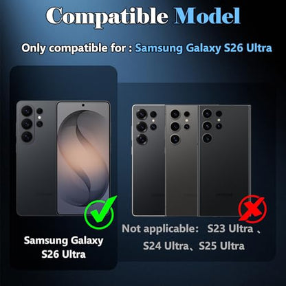 Camera Lens Protector for Samsung Galaxy S26 Ultra, AR Glass Metal Ring - color: Glitter Whitesilver