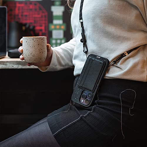 Mous – Phone Lanyard Crossbody with Adjustable Anti Theft Wrist Strap – Black/Purple/Sage Green - color: Black