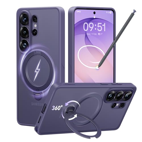 CASEKOO Cobalt Violet for Samsung Galaxy S26 Ultra Case with 360 Spin Magnetic Stand [Fit for MagSafe] [18FT MIL-STD Protection] Shockproof Invisible Ring Holder Matte Galaxy s26 Ultra Case 6.9'' - color: 1-Cobalt Violet
