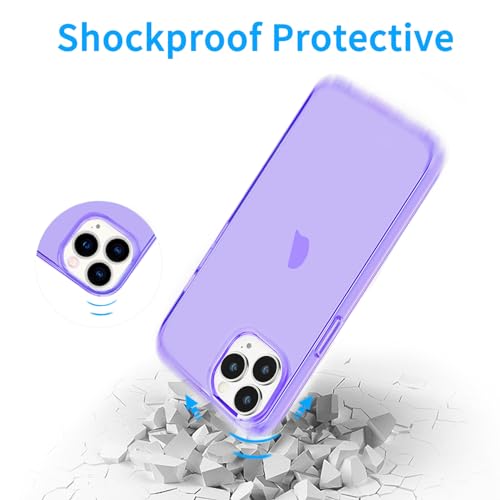 JJGoo Compatible with iPhone 15 Pro Case Clear, Soft Clear Fiexible TPU Phone Cases, Shockproof Transparent Bumper Cover Slim Thin Phone Case, Translucent Purple - color: Purple